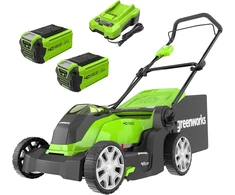 Greenworks akumuliatorinė vejapjovė 41 cm su 2 × 40 V 2 Ah akumuliatoriais G40LM41K2XF