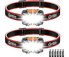 Gritin LED galvos žibintuvėlis COB, 100 lm, 3 režimai, reguliuojamas, 2 vnt.
