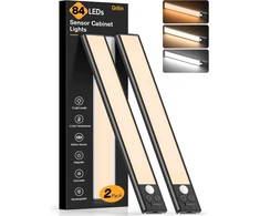 Gritin LED spintelės lempa su judesio jutikliu, 26 cm, 1800 mAh, 3 spalvos, magnetinė, 2 vnt.