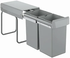 Grohe atliekų rūšiavimo sistema, 2 x 15 l talpa, pilka, polikarbonatas