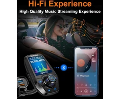 Guanda Technologies Co Guanda automobilinis Bluetooth FM siųstuvas su 1,8 col. LCD ekranu ir USB QC3.0