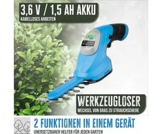 Güde akumuliatorinės žolės ir krūmų žirklės, 3.6 V, 70 mm pjovimas, 95506