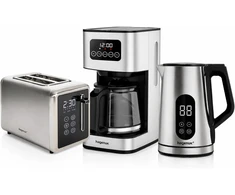 Hagenuk pusryčių prietaisų rinkinys – skaitmeninis skrudintuvas 850 W, kavos virimo aparatas 1,5 l, elektrinis virdulys 1,7 l