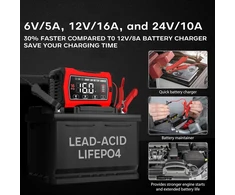 Haisito automobilinių akumuliatorių įkroviklis 16 A, 6 V/12 V/24 V, 16AMP