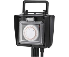 Hama lauko elektros lizdas su 2 kištukais, laikmačiu ir įžeminimo kuolu, IP44, 3680 W, 00223305