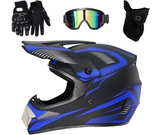 HAOXU motociklininko šalmas su akiniais ir pilna veido kauke, ABS, 51-58 cm, 1.5kg