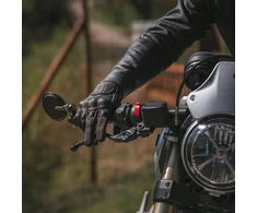 Harssidanzar vyriškos odinės motociklininko pirštinės su jutikliniu ekranu, juodos, XS
