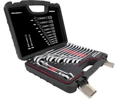HASKYY raktų su terkšle komplektas, 12 dalių, chromo–vanadžio plienas, 8–19 mm, CRGS-16