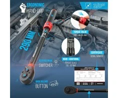 HASKYY Sukimo momento raktas 3/8" 10-60 Nm