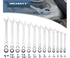 HASKYY terkšlinių kombinuotų raktų rinkinys 25 vnt., 10–24 mm ir 1/4–1 col., 12.092.011