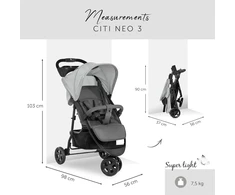 Hauck lengvas triratis vežimėlis iki 22 kg su gulima padėtimi Citi Neo 3