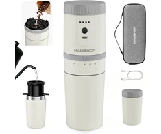 HAUSHOF nešiojamas kavos aparatas su keraminiu malūnėliu, USB-C, 300 ml, 18 W, HH25034A