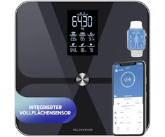 HELDENWERK kūno sudėties svarstyklės su Bluetooth, 180 kg, kūno riebalų analizė
