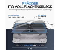 HELDENWERK kūno sudėties svarstyklės su Bluetooth, 180 kg, kūno riebalų analizė