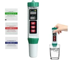 Hengrongshen 5-in-1 vandens kokybės testeris su LCD ekranu pH, EC, TDS, druskingumo ir temperatūros matavimui