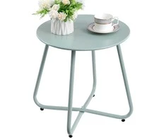 HollyHOME metalinis apvalus lauko staliukas, 45 cm aukščio, 40 cm skersmens, turkio spalvos