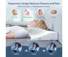 HOMCA ergonominė ortopedinė pagalvė iš atminties putų, didelė, 70 × 40 cm, pilka, PL06