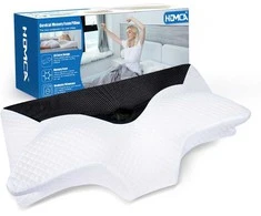 HOMCA ergonominė ortopedinė pagalvė iš atminties putų, juoda, 70 × 40 × 8,5/14,5 cm