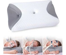 HOMCA ortopedinė CPAP pagalvė šoniniam miegui, 65 × 40 × 9/11 cm, atminties putų, pilka, PL08