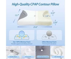HOMCA ortopedinė CPAP pagalvė šoniniam miegui, 65 × 40 × 9/11 cm, atminties putų, pilka, PL08
