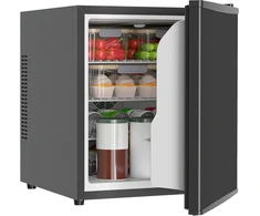 HOMCOM mini šaldytuvas 44 l, reguliuojamas termostatas, LED apšvietimas, juodas, 800-299V90BK
