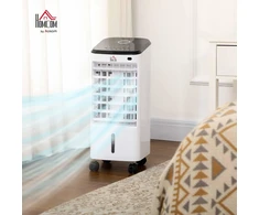 Kondicionierius HOMCOM mobilus oro vėsintuvas 3in1 su drėkinimo, vėsinimo ir ventiliatoriaus funkcijomis, 65 W, nuotolinio valdymo pultas, 3,5 l talpa, 824-063V90CW