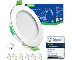 HOMEOW įleidžiamų LED šviestuvų komplektas, 5 W, 230 V, reguliuojamas apšvietimas, 68–80 mm, 6 vnt., nikeliuotas