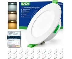 HOMEOW LED įleidžiamų lubinių šviestuvų rinkinys, 20 vnt., 7 W, 230 V, IP44, 3 spalvos, 75–90 mm montavimo anga