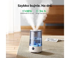 Homvana ultragarsinis oro drėkintuvas 3,6 l, 360° rūkas, 34 val., H101