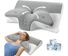Honfay ergonominė kaklo pagalvė iš atminties putų, 60 × 42 × 14 cm, modelis 363