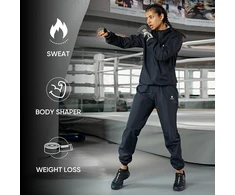 HOTSUIT moteriškas pirties kostiumas iš poliesterio, juodas, 4XL, H2214032-BLK2-4XL