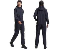HOTSUIT moteriškas saunos kostiumas su užtrauktuku, poliesterinis, juodas, XL, H2214032-BLK2-XL