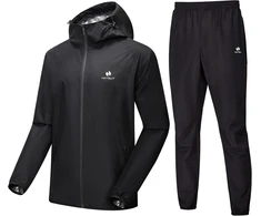 HOTSUIT vyriškas sauna treniruočių kostiumas su užtrauktuku, juodas, L, H1214024-BLK-L