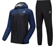 HOTSUIT vyriškas saunos kostiumas sportui su kapišonu, tamsiai mėlynas, 513140020