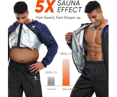 HOTSUIT vyriškas saunos kostiumas sportui su kapišonu, tamsiai mėlynas, 513140020