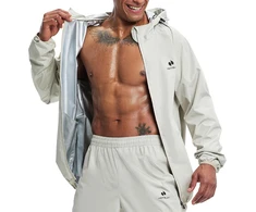 HOTSUIT vyriškas saunos treniruočių kostiumas su užtrauktuku, pilkas, 4XL, H1214024-GY-4XL