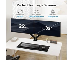 HUANUO dvigubas monitorių laikiklis 17–32 col. VESA 75/100 mm HNDS18