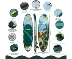 HUIIKE pripučiama SUP irklentė su aksesuarais, 305x84x15 cm, PVC, maksimali apkrova 130 kg