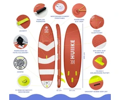 HUIIKE pripučiama SUP lenta su irklu, 305x84x15 cm, maksimalus svoris 130 kg, PVC