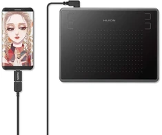 HUION grafinė planšetė H430P su baterijų nereikalaujančiu rašikliu, 4096 slėgio lygių
