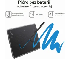 HUION grafinė planšetė H430P su baterijų nereikalaujančiu rašikliu, 4096 slėgio lygių