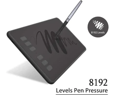 HUION grafinė planšetė H640P-OTG su 8192 lygių slėgio jautrumu ir 6 programuojamais mygtukais