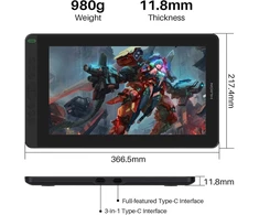 HUION grafinis ekranas Kamvas 13, 13,3 col. Full HD, 8192 slėgio lygių
