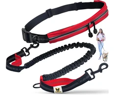 Hundefreund laisvų rankų šuns pavadėlis su juosmens diržu, elastingas 120–180 cm