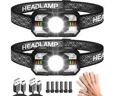 Hyted žibintuvėlis ant galvos, LED, 2000 lm, įkraunamas, 10 režimų, IPX5, ZL-009, 2 vnt.