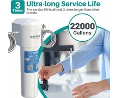 ICEPURE vandens filtro sistema po kriaukle, ultrafiltravimas, 2,5 GPM, 22000 galonų, WFS5300 A