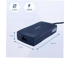 Iggual universalus nešiojamųjų kompiuterių kroviklis 120 W, 5 keičiamos DC jungtys, CUA-5T-120 W