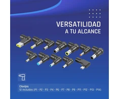 iggual universalus nešiojamųjų kompiuterių kroviklis 90 W, 12 keičiamų jungčių, USB-C, automatinis įtampos pasirinkimas, CUA-C-12T-90 W
