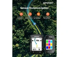 iGPSPORT dviratininko kompiuteris su GPS, spalvotas 2,4 colio ekranas, vandeniui atsparus, Bluetooth, BSC200S
