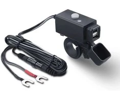 iMESTOU motociklinė USB įkrovimo stotelė, 2 x USB, 5 V 2.1 A, atspari vandeniui, su jungikliu, ck02